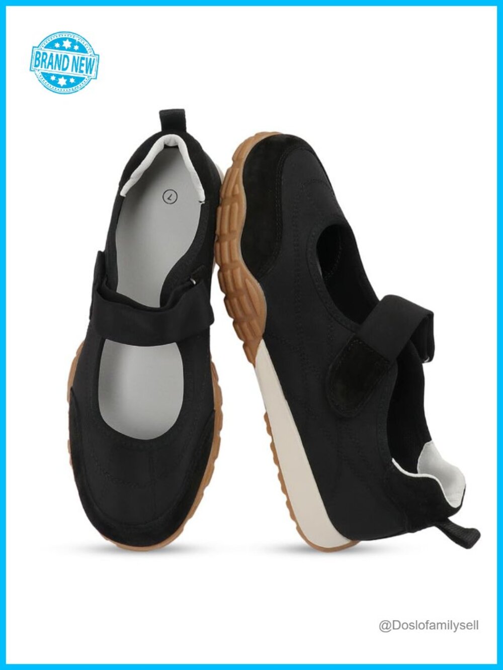 Mary Jane Sneakers Wide Toe Box Adjustable Strap Ballet Flats Lightweight